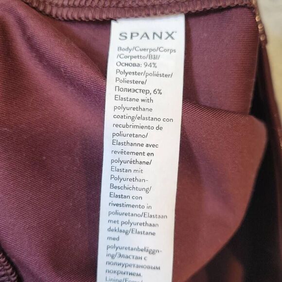 SPANX FAUX PATENT LEATHER Leggings Pants Ruby Size M - Picture 6 of 8